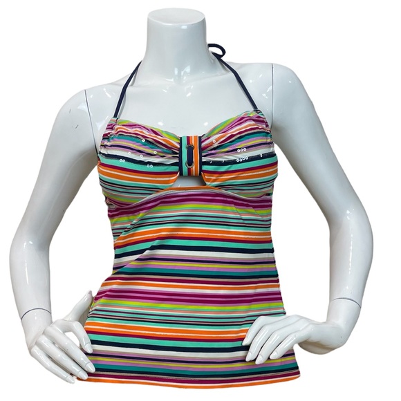 Sperry Top-Sider Navy Stripe Espadrille Tankini Top with Subtle Sequin Details - Picture 6 of 8